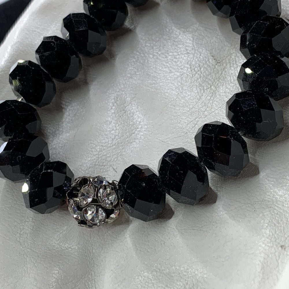 Beautiful Black Beveled Glass Beads